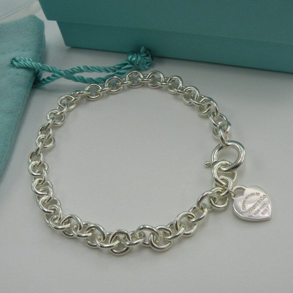 NEW Mini Heart Hoop Stud Earrings Return to Tiffany & Co Solid Sterling Silver - Picture 16 of 16